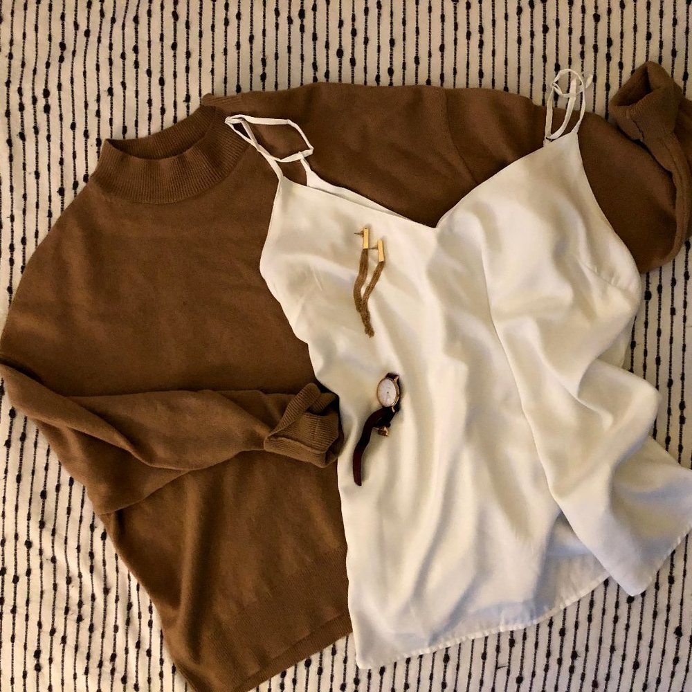 Everlane Boxy 100% Cashmere Mock Neck XL